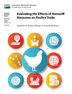 This is the cover image for the Evaluating the Effects of Nontariff Measures on Poultry Trade report.