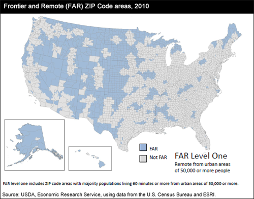 Frontier and Remote (FAR) Zip Code areas, 2010; FAR Level One