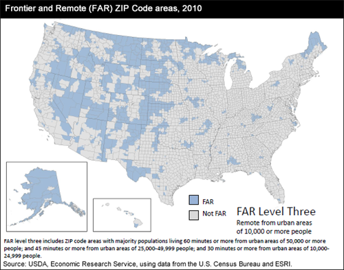 Frontier and Remote (FAR) Zip Code areas, 2010; FAR Level Three