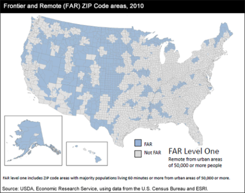 far1_2010fw_500x393 Frontier and Remote (FAR) Zip Code areas map, 2010; FAR Level One