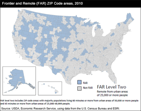 far2_2010fw_500x393 Frontier and Remote (FAR) Zip Code areas map, 2010; FAR Level Two