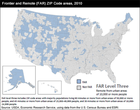 far3_2010fw_500x393 Frontier and Remote (FAR) Zip Code areas map, 2010; FAR Level Three