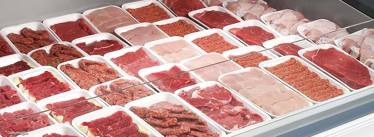 A variety of packaged meats