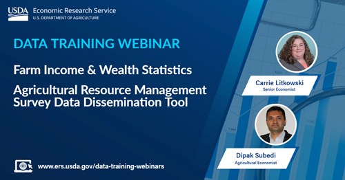 Graphic of Data Training Webinar: Farm Income & Wealth Statistics and ARMS Data Dissemination Tool