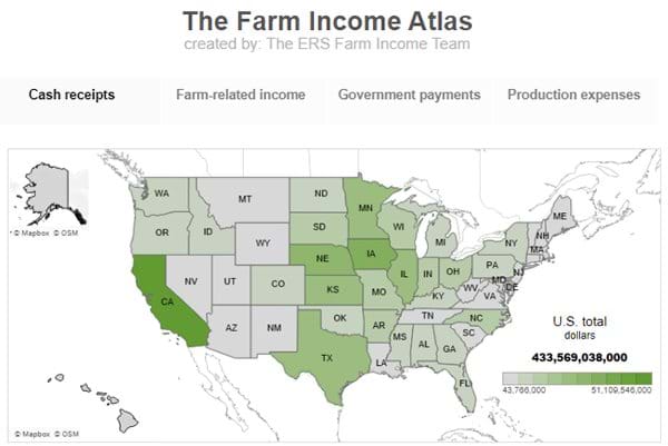 Charts and Maps of U.S. Farm Income Statement Data
