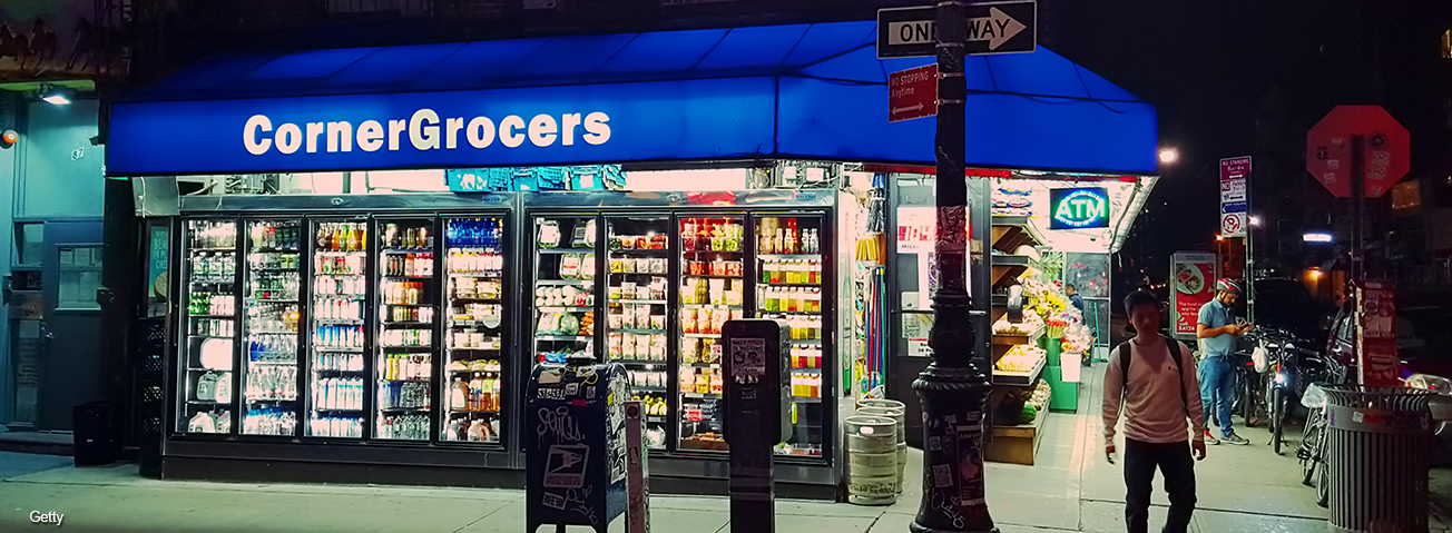 City corner grocery store