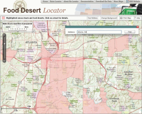 Food desert census tracts in Atlanta, GA