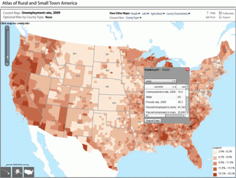 Michigan hit hard by unemployment in 2009, along with parts of the South and Far West