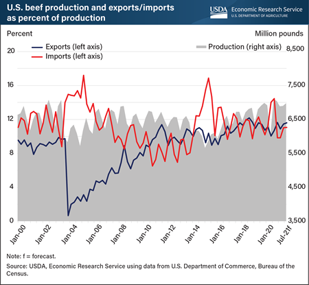 U.S. beef trade shaped by production events