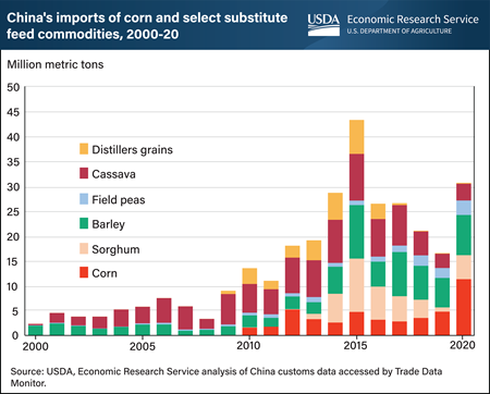 China’s imports of corn and several corn substitutes rebounded in 2020