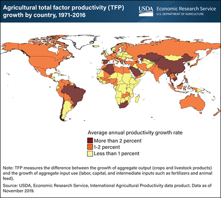 Research investments help many countries sustain growth in agricultural productivity