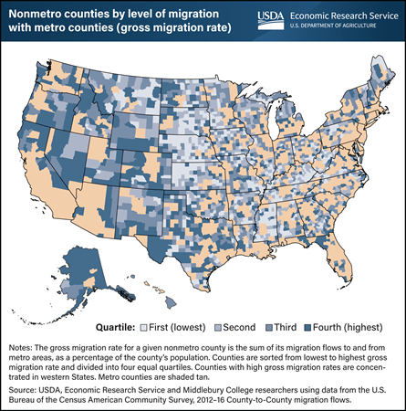 Domestic migration patterns foster strong ties between many nonmetro and metro areas