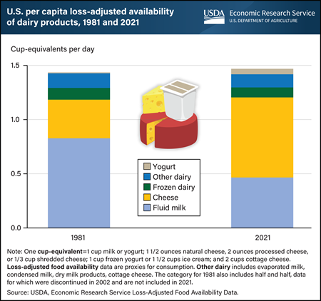 Cheese and yogurt popularity grew over last four decades