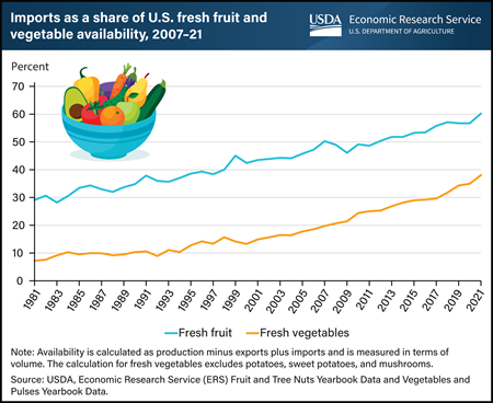 Imports make up growing share of U.S. fresh fruit and vegetable supply
