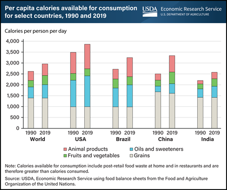 Feeding the world: Global food production per person has grown over time
