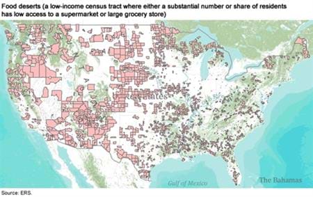 Where are food deserts in the U.S.?