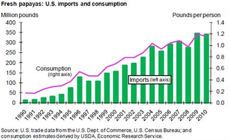 Fresh papayas: U.S. imports and consumption