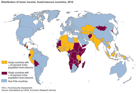 Food insecurity is concentrated in Sub-Saharan Africa in 2012