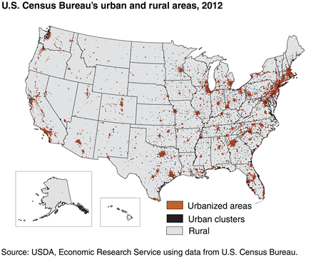 Defining rural areas: U.S. Census uses small geographic units (blocks) to define urban/rural