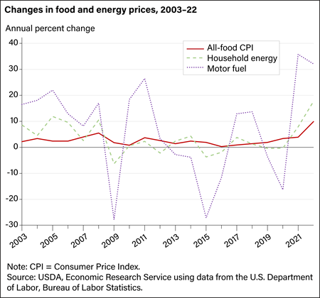 Food prices are less volatile than fuel prices