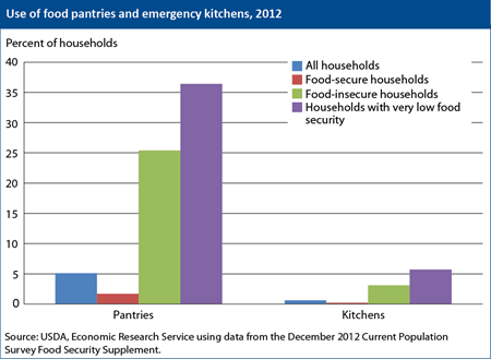 One-quarter of food-insecure households visited food pantries in 2012