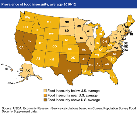 Prevalence of food insecurity varies by State