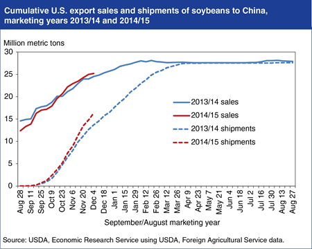 U.S. soybean shipments to China increase with record U.S. crop