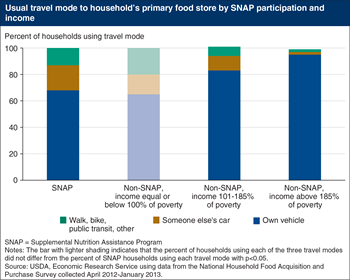 Nearly one-third of SNAP participants use someone else's car, walk, bike, or take public transit for their grocery shopping