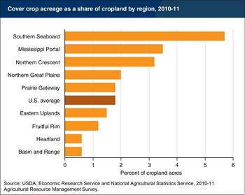 Southern regions in the U.S. have the highest rates of cover crop adoption