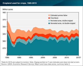 Land in active crop production dips in 2015