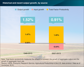 Gains in productivity drive growth in U.S. agricultural output