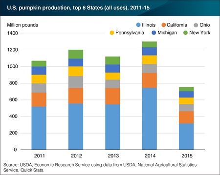 Six States account for about half of all U.S. pumpkin production