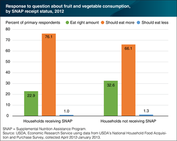 SNAP households are less likely to think they eat the right amount of fruits and vegetables