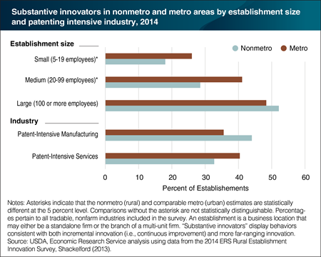 Some rural establishments are as likely to be innovative as their urban peers