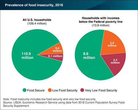 Just under 40 percent of low-income U.S. households were food insecure in 2016