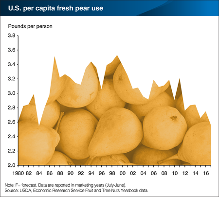 U.S. per capita fresh pear use continues to decline