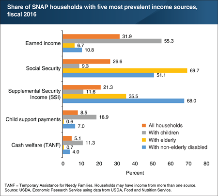 Income sources vary among SNAP households with different compositions