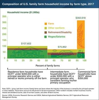 Family farm households rely on various sources of income