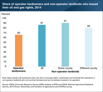 Landlords who leased out agricultural land were also more likely to lease out oil and gas rights than operators who owned their land