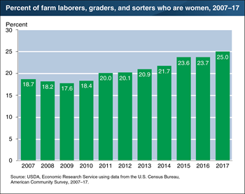 Women account for an increasing share of hired farm workforce