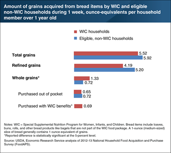 WIC households acquire more whole grains from bread items than eligible households not participating in WIC