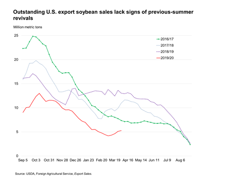 Outstanding U.S. export soybean sales lack signs of previous summer revivals