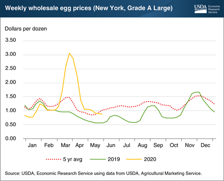 Tightening egg supply and surge in retail demand pushed wholesale egg prices to record levels in March