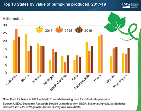 Pumpkins: Ten States produce most of the value of America’s popular fall icon