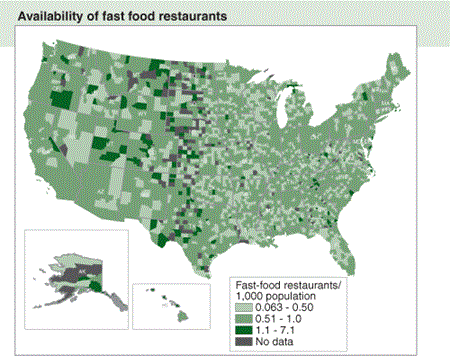 Availability of fast food restaurants