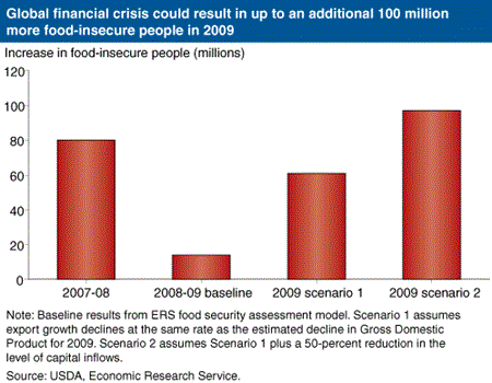 Global financial crisis could result in up to an additional 100 million more food-insecure people in 2009
