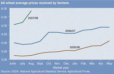All wheat average prices received by farmers