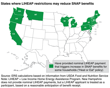 States where LIHEAP restrictions may reduce SNAP benefits