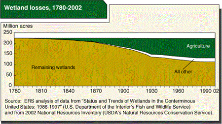 Wetland losses, 1780-2002