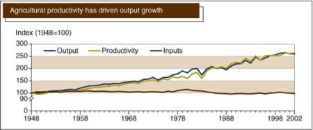 Agricultural productivity has driven output growth